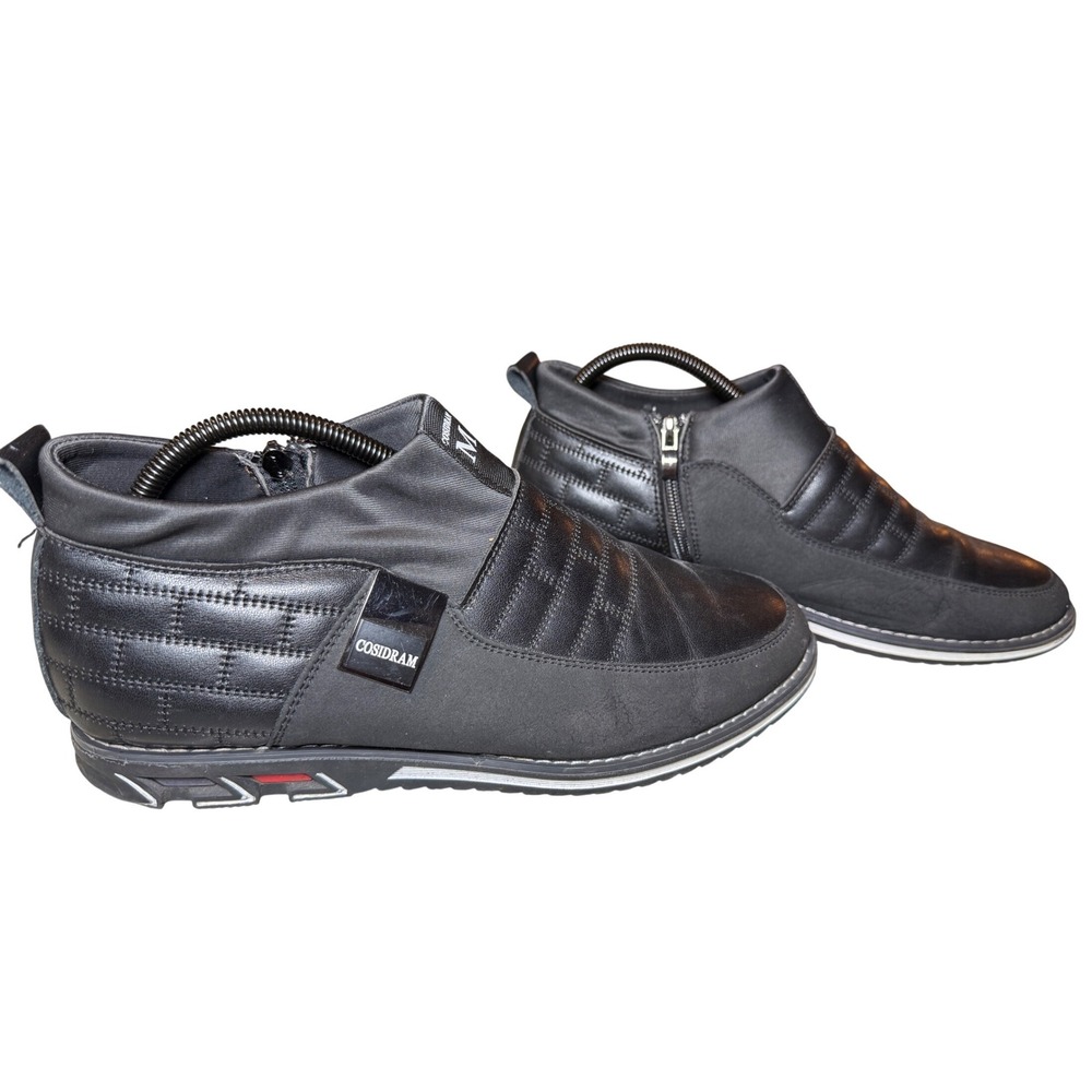 COSIDRAM Black Quilted Zipper Ankle Boots Men Size 42‎ Dress shoes